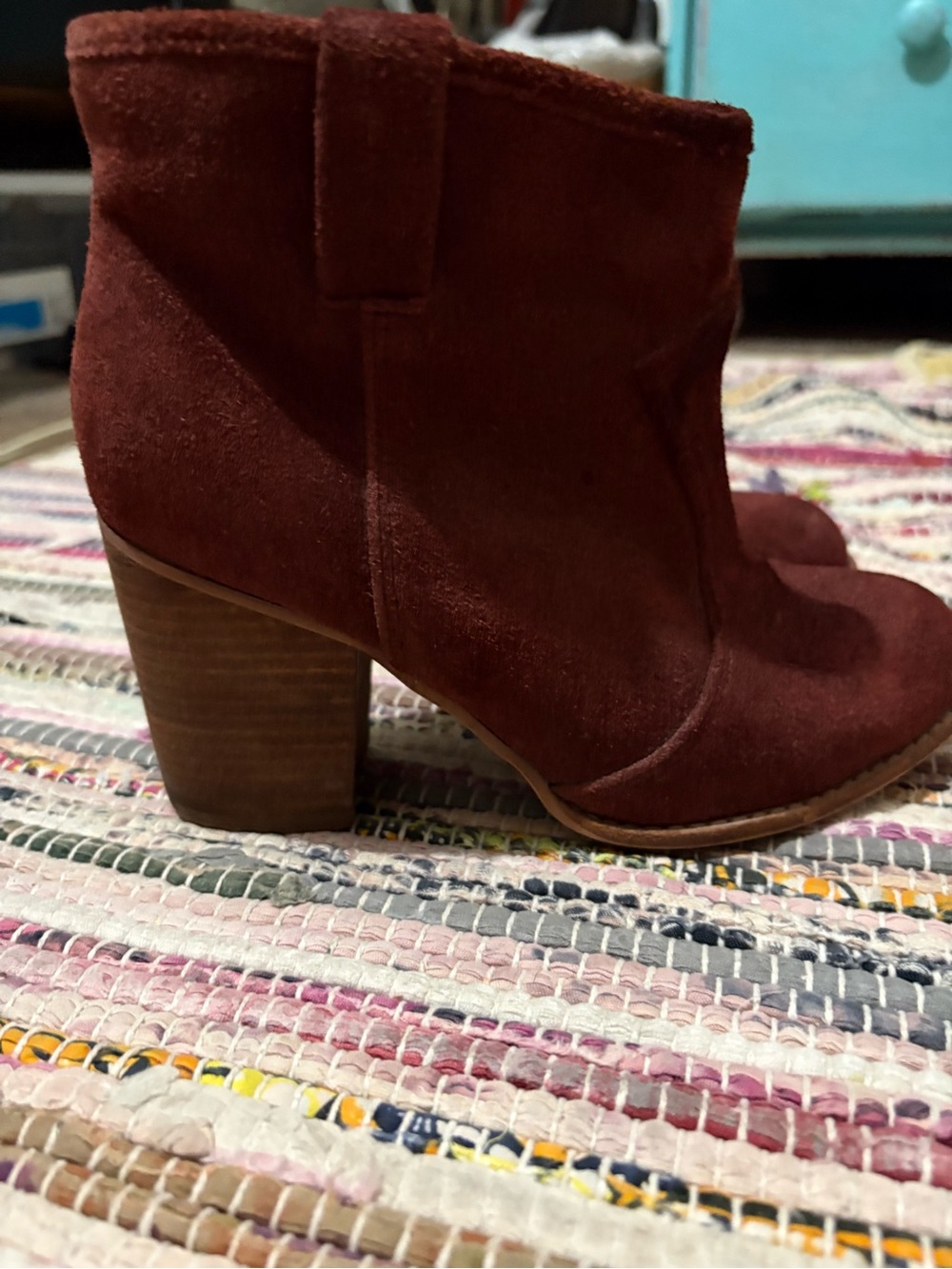 Splendid Women's Burgundy Suede Heeled Boot